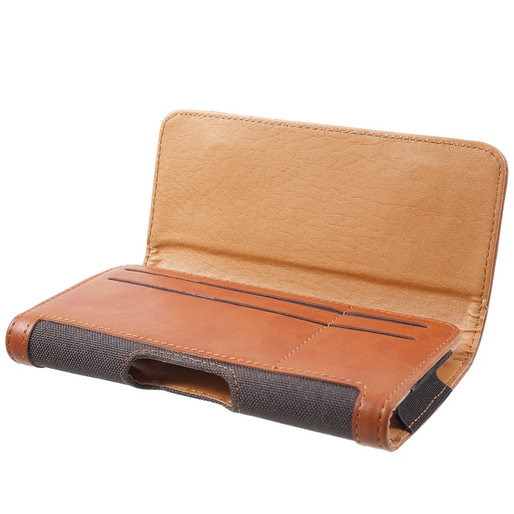 Leather Belt Clip Holster Pouch Case for iPhone 8 7 4.7 / Samsung Galaxy A3 (2017) etc Smartphone - Black-6