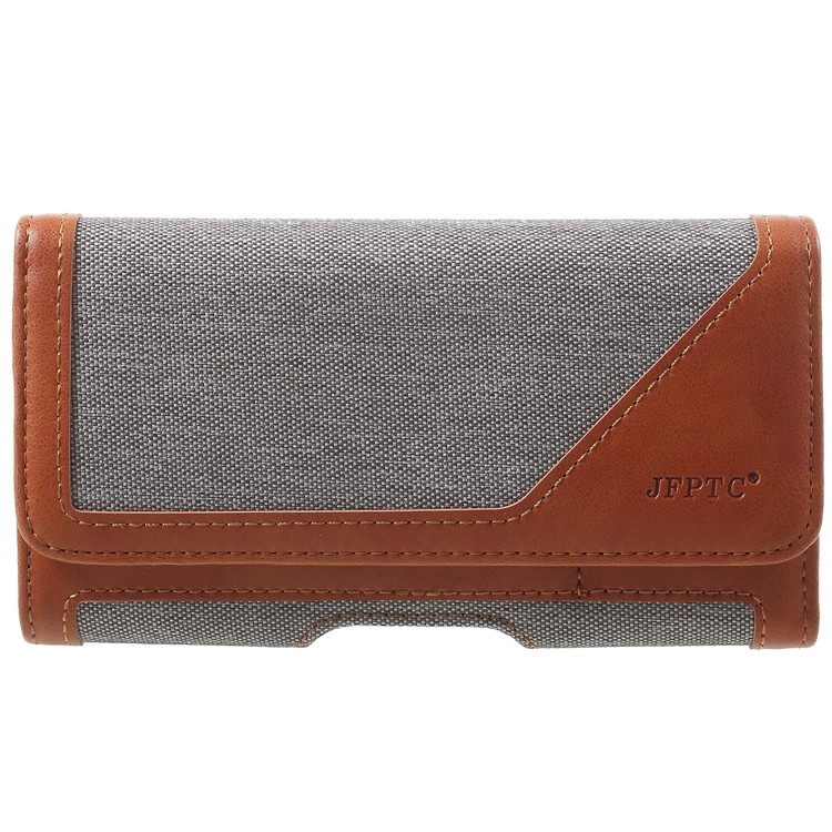 Leather Waist Sleeve Universal Case for iPhone 8 7 4.7 / Samsung Galaxy A3 (2017) etc Smartphone - Grey-1