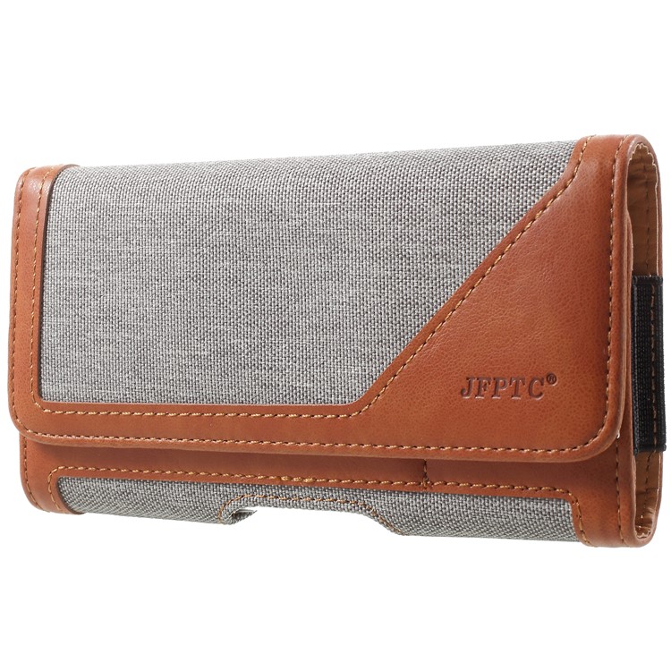 Leather Waist Sleeve Universal Case for iPhone 8 7 4.7 / Samsung Galaxy A3 (2017) etc Smartphone - Grey-2