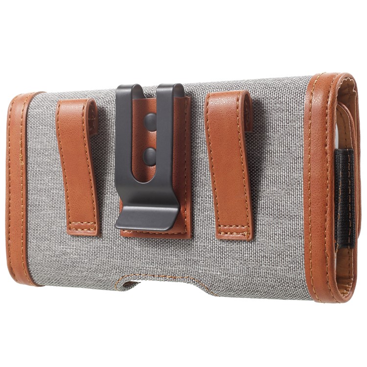 Leather Waist Sleeve Universal Case for iPhone 8 7 4.7 / Samsung Galaxy A3 (2017) etc Smartphone - Grey-3