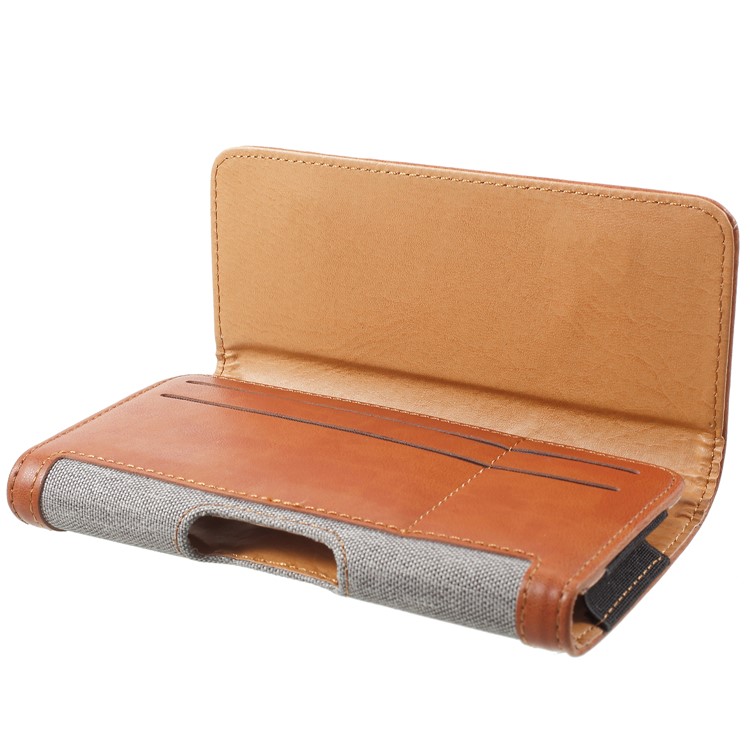 Leather Waist Sleeve Universal Case for iPhone 8 7 4.7 / Samsung Galaxy A3 (2017) etc Smartphone - Grey-5