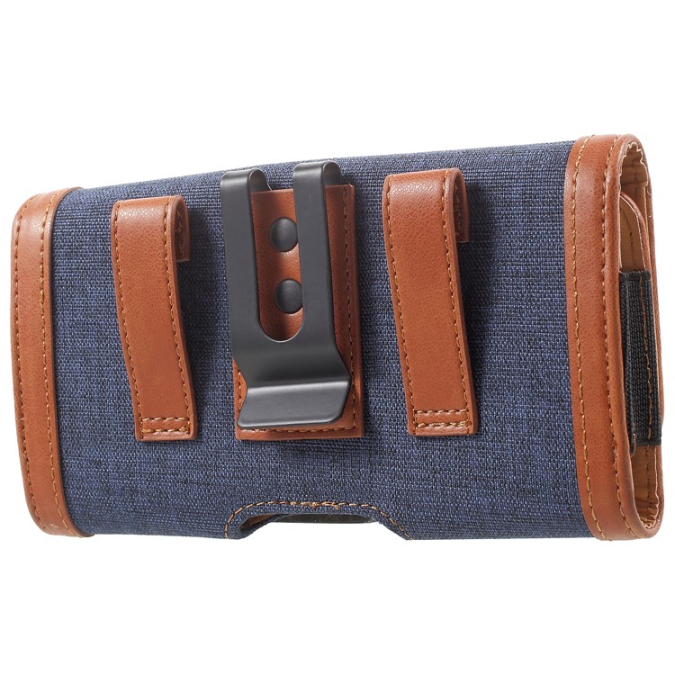 Leather Universal Protection Cover with Belt Clip for Samsung Galaxy J3 (2017)/LG K8 (2017) etc 5.0 inch Smartphone - Blue-3