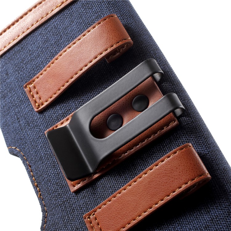 Leather Universal Protection Cover with Belt Clip for Samsung Galaxy J3 (2017)/LG K8 (2017) etc 5.0 inch Smartphone - Blue-7
