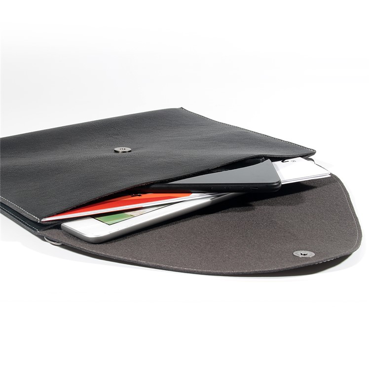 10.5inch Universal Large Capacity Leather Case Bag with Hand-strap for Phone Tablets - Black-5