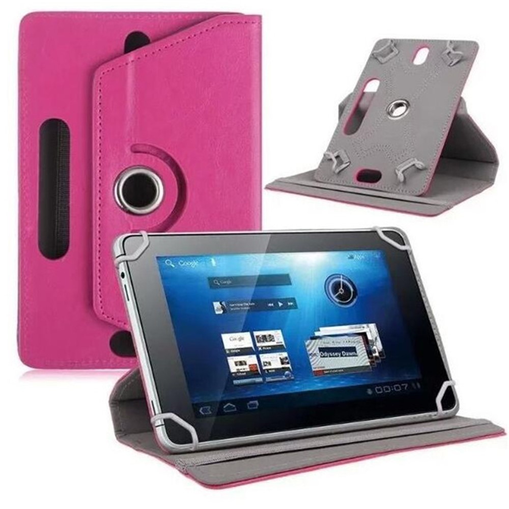 For 10 inch Tablet Protective Cover Universal 360-degree Rotary Stand Leather Tablet Case, Size: 26.5 x 17.5 x 1.2cm - Rose