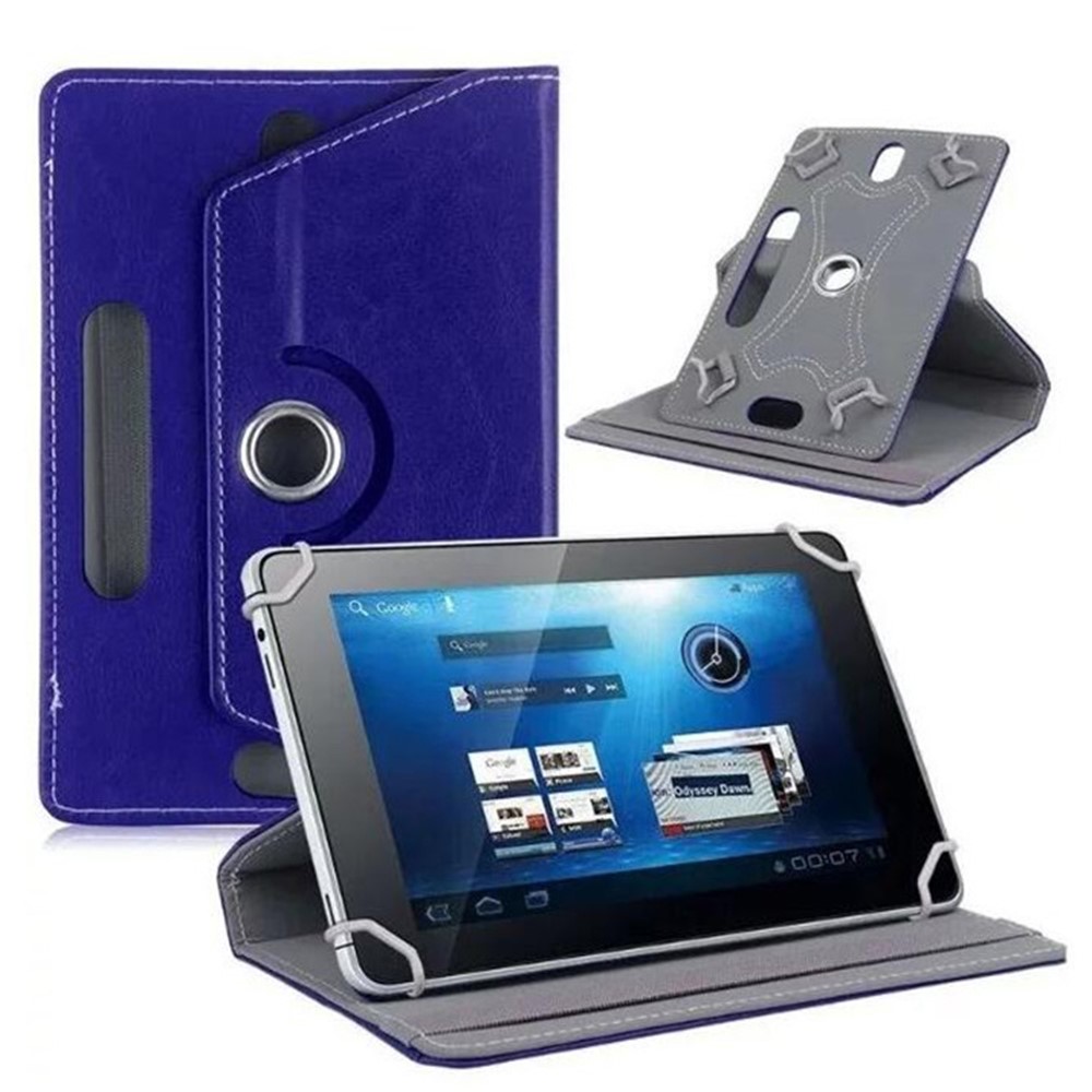 Invólucro Universal De Couro De Suporte Giratório De 360 graus Para O Ipad 9.7 (2018) / Aba De Galáxia S3 9.7, Tamanho: 26,5 X 17,5 X 1,2 Cm - Azul Escuro-1