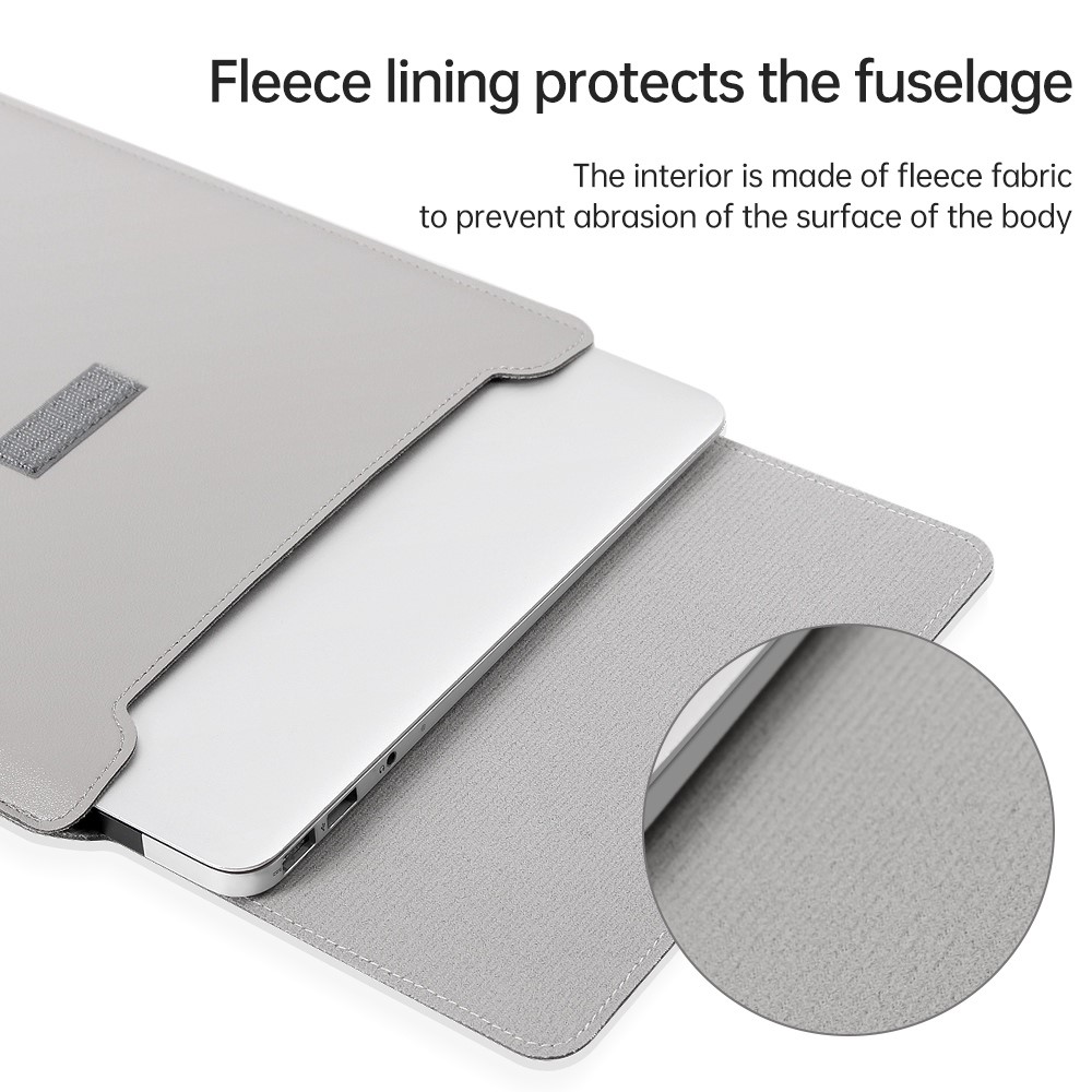 13-inch Universal Large Capacity Leather Case Cover Bag for Phone Tablets - Grey-4