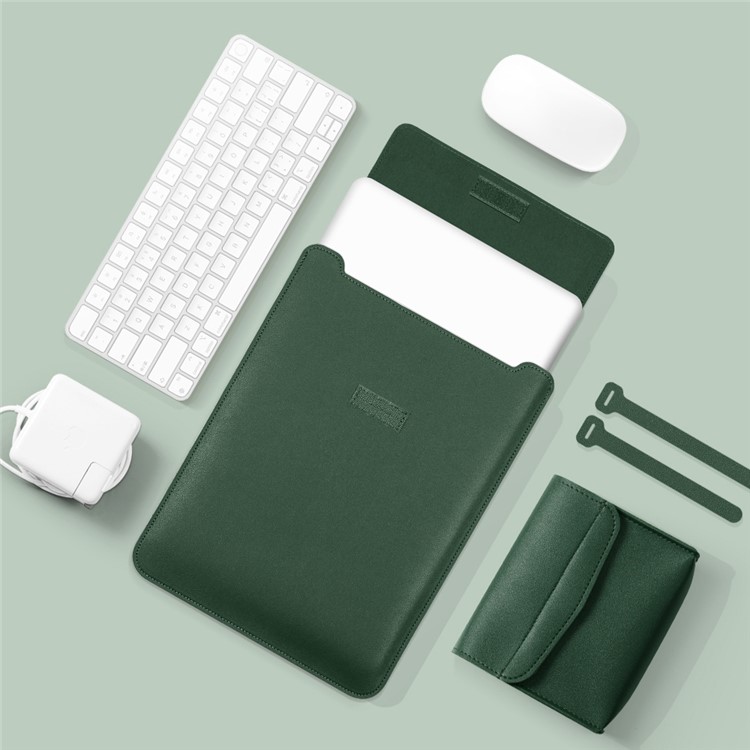 13-Zoll-Universal-Großraum-Leder-Schutzhülle Tasche Für Handy-Tablets - Grün-2