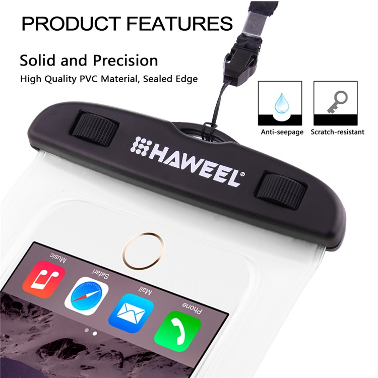 HAWEEL HWL-7002 Universal Wasserdichte Tasche Für IPhone X / 8 Plus, Größe: 21 X 11,5 X 1,2 Cm - Weiß-5
