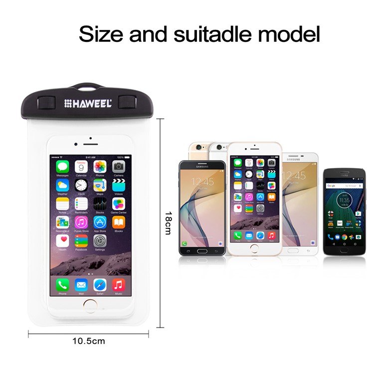 HAWEEL HWL-7002 Universal Wasserdichte Tasche Für IPhone X / 8 Plus, Größe: 21 X 11,5 X 1,2 Cm - Weiß-6