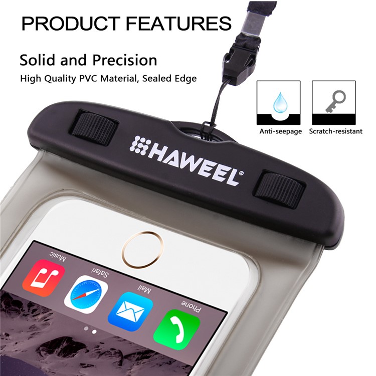 HAWEEL HWL-7002 Universal Waterproof Bag Pouch Case for iPhone X/8 Plus, Size: 21 x 11.5 x 1.2cm - Grey-5