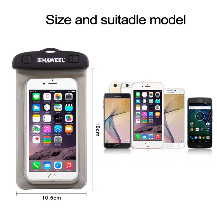 HAWEEL HWL-7002 Universal Waterproof Bag Pouch Case for iPhone X/8 Plus, Size: 21 x 11.5 x 1.2cm - Grey-6