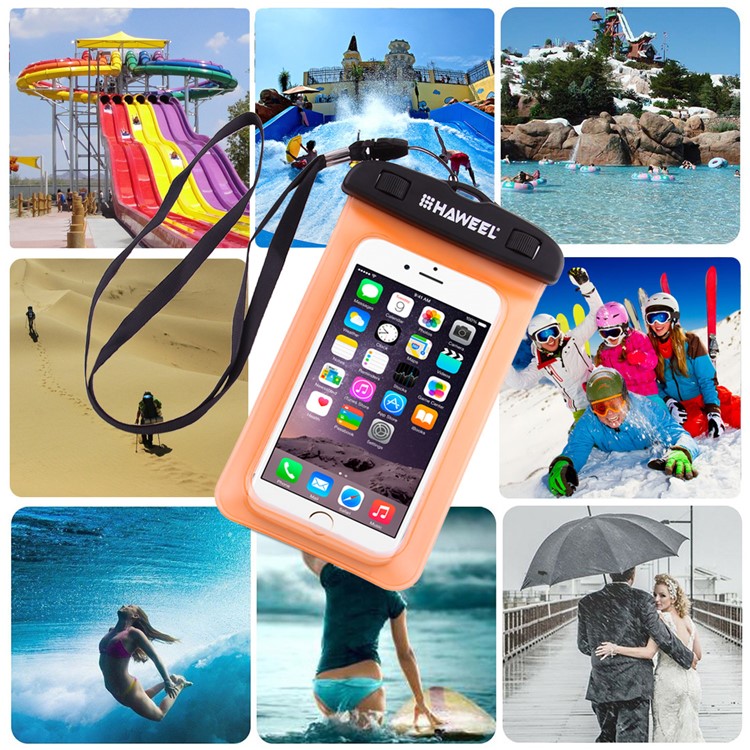 Funda Universal HAWEEL HWL-7002 Para Bolso Para Iphone X / 8 Plus, Tamaño: 21 X 11.5 X 1.2cm - Naranja-10