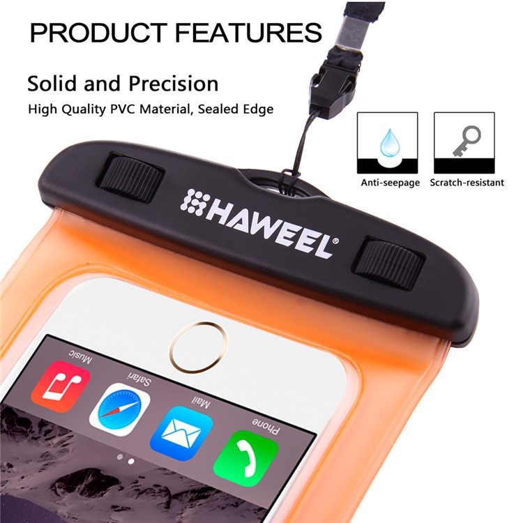 Funda Universal HAWEEL HWL-7002 Para Bolso Para Iphone X / 8 Plus, Tamaño: 21 X 11.5 X 1.2cm - Naranja-5