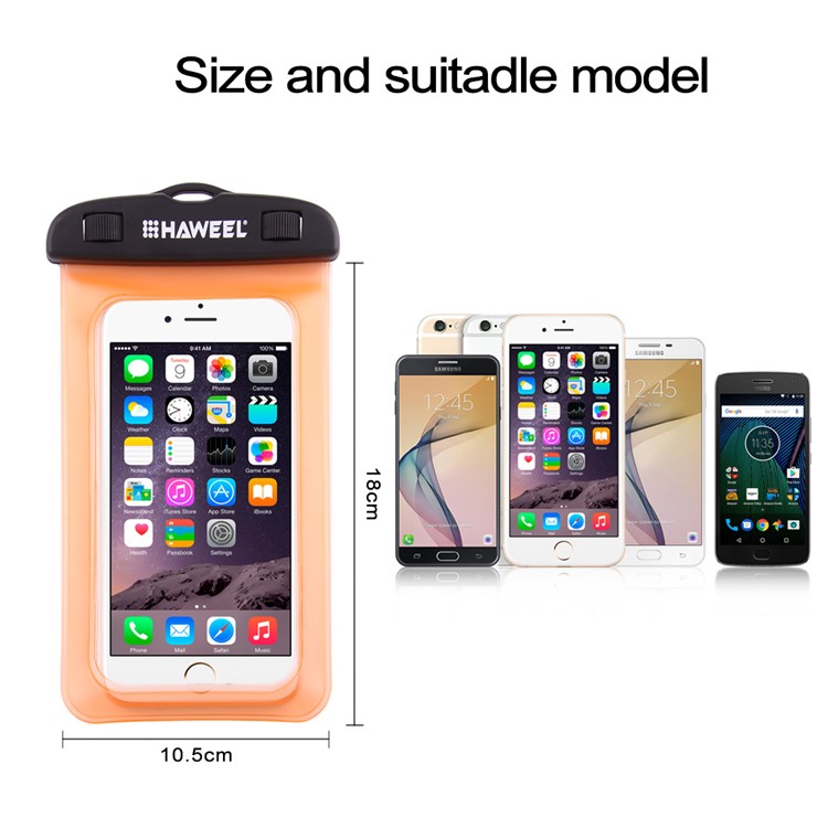 Funda Universal HAWEEL HWL-7002 Para Bolso Para Iphone X / 8 Plus, Tamaño: 21 X 11.5 X 1.2cm - Naranja-6