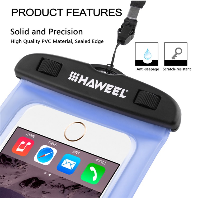 Funda HAWEEL HWL-7002 Universal Impermeable Para El Iphone X / 8 Plus, Tamaño: 21 X 11.5 X 1.2cm - Azul-5