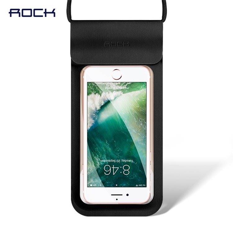ROCK Universal Touch-friendly Waterproof Phone Pouch Bag with View Window for iPhone Samsung Huawei etc. (4.7 inch) - Black-1