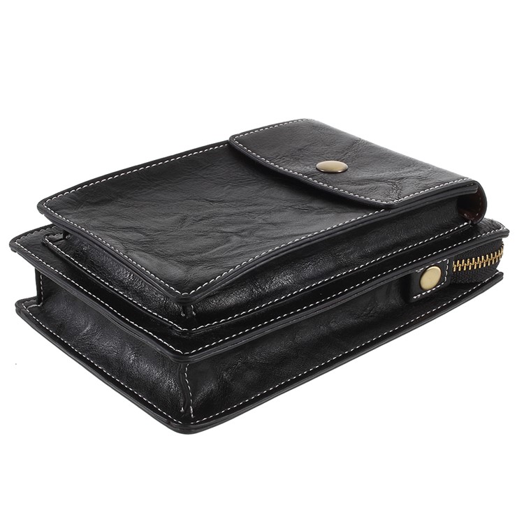 Bolso Dual De La Caja Del Teléfono De La Bolsa Del Cuero Universal De La PU Para El Iphone X / 8 Más Etc, Tamaño: 18 X 10.5cm - Negro-4