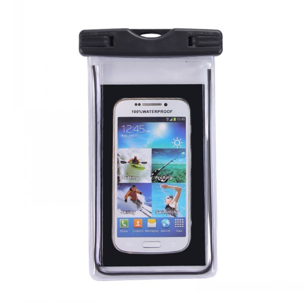 Fluorescent Waterproof ABS + PVC Bag Cover for iPhone Samsung etc, Inner Size: 10.7 x 17.3cm - Black