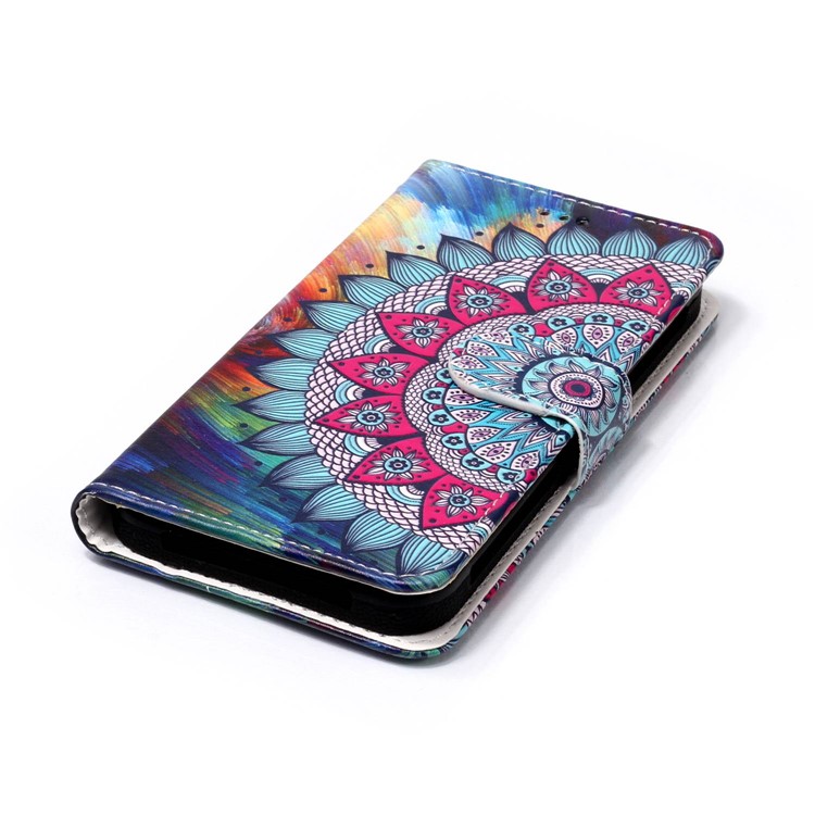 Mandala Flower - Universal Embossed Patterned Leather Wallet Case for iPhone 8/LG K3 (2017)-3