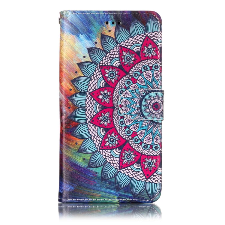 Mandala Flower - Universal Embossed Patterned Leather Wallet Case for iPhone 8/LG K3 (2017)-6