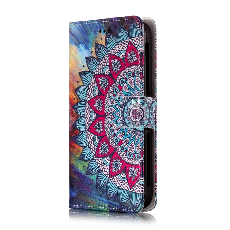 Mandala Flower - Universal Embossed Patterned Leather Wallet Case for iPhone 8/LG K3 (2017)-8