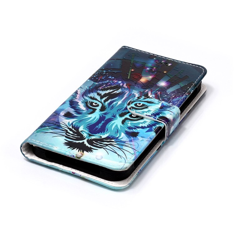 Loup - Étui Portefeuille En Cuir À Motifs Gaufré Universel Pour Iphone 8 / LG K3 (2017)-3