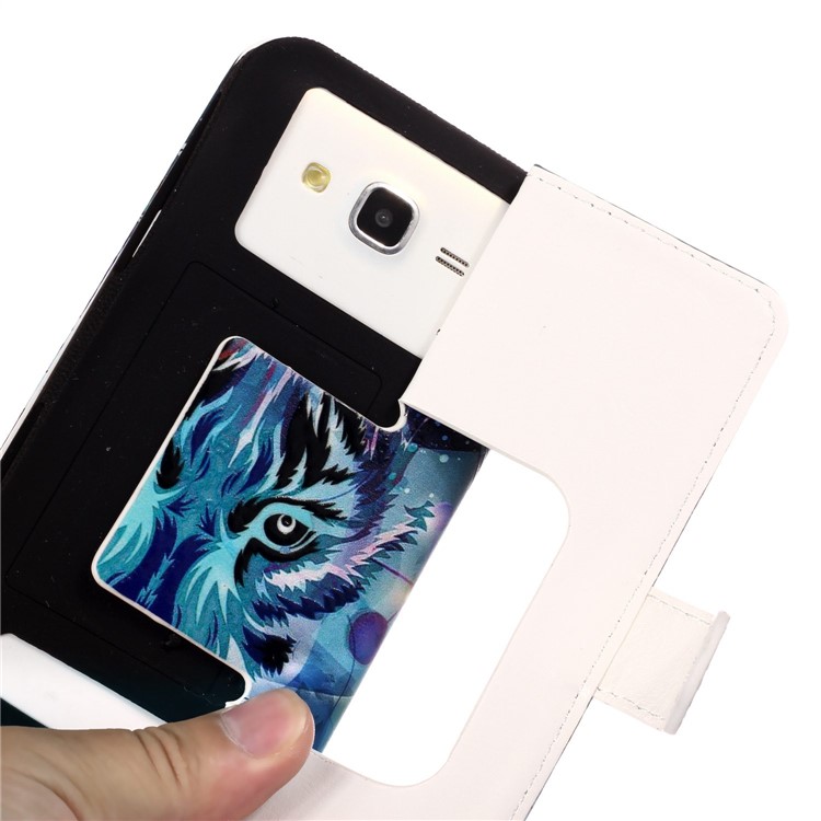 Loup - Étui Portefeuille En Cuir À Motifs Gaufré Universel Pour Iphone 8 / LG K3 (2017)-5