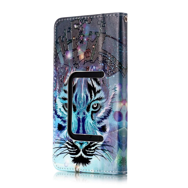 Loup - Étui Portefeuille En Cuir À Motifs Gaufré Universel Pour Iphone 8 / LG K3 (2017)-9
