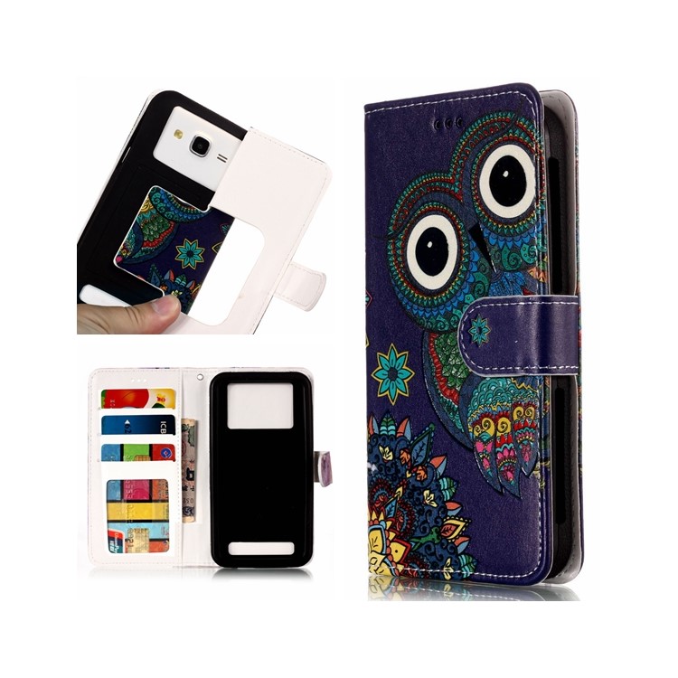 Búho De Estilo Tribal - Funda Flip Universal Con Estampado De Cuero En Relieve Para LG K8 (2018) / Galaxy J3 (2018)-1