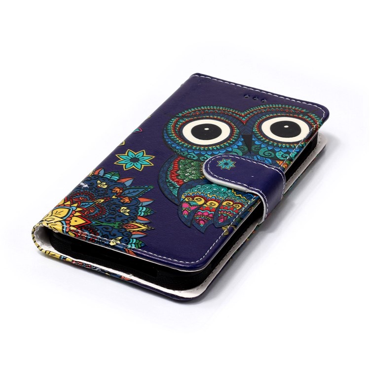 Búho De Estilo Tribal - Funda Flip Universal Con Estampado De Cuero En Relieve Para LG K8 (2018) / Galaxy J3 (2018)-3