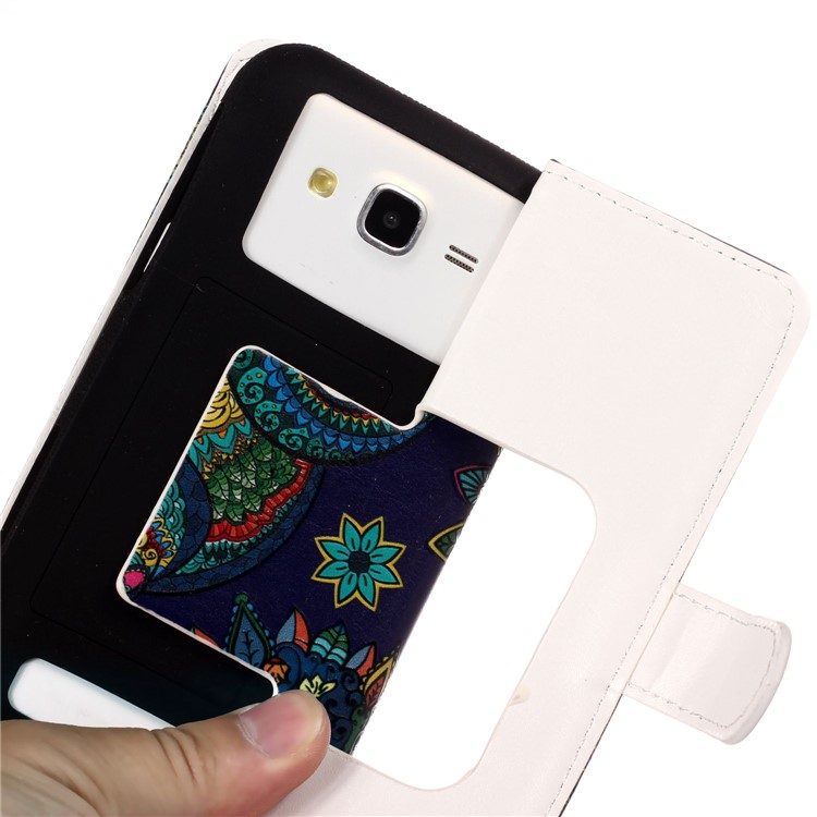 Búho De Estilo Tribal - Funda Flip Universal Con Estampado De Cuero En Relieve Para LG K8 (2018) / Galaxy J3 (2018)-5
