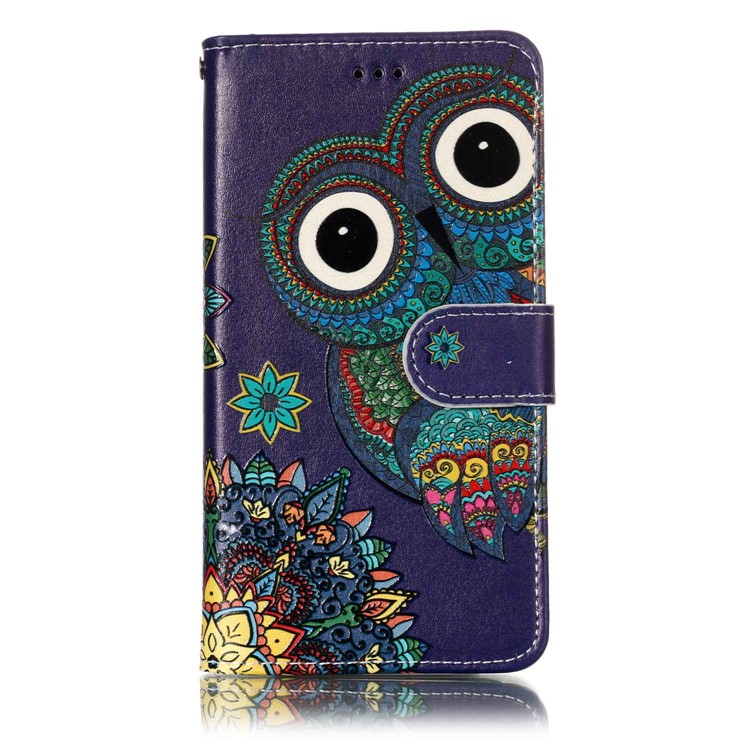 Búho De Estilo Tribal - Funda Flip Universal Con Estampado De Cuero En Relieve Para LG K8 (2018) / Galaxy J3 (2018)-6