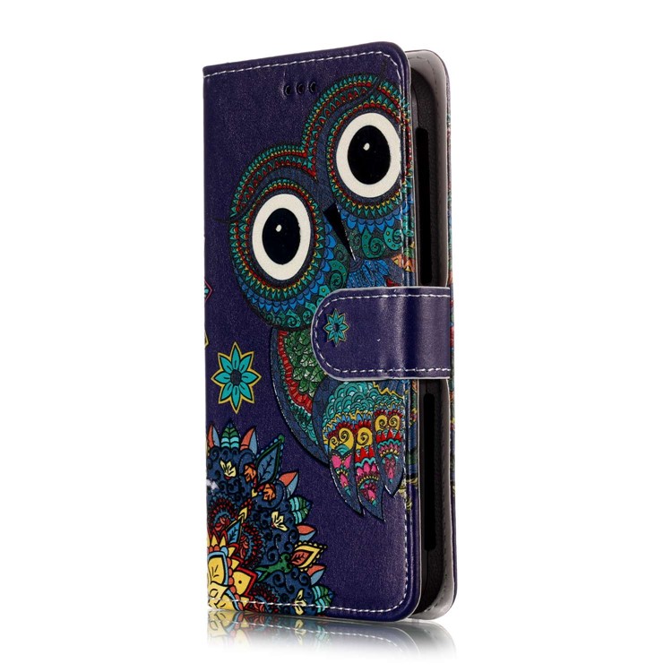 Búho De Estilo Tribal - Funda Flip Universal Con Estampado De Cuero En Relieve Para LG K8 (2018) / Galaxy J3 (2018)-8