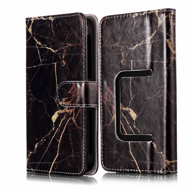 Black Marble - Patterned Wallet Leather Stand Universal Case for iPhone SE/5s etc-2