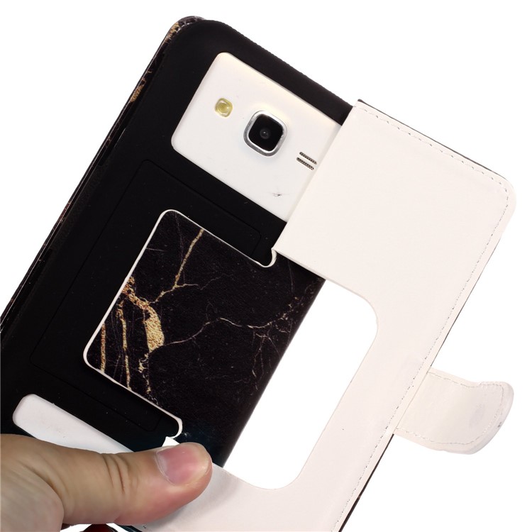 Black Marble - Patterned Wallet Leather Stand Universal Case for iPhone SE/5s etc-6