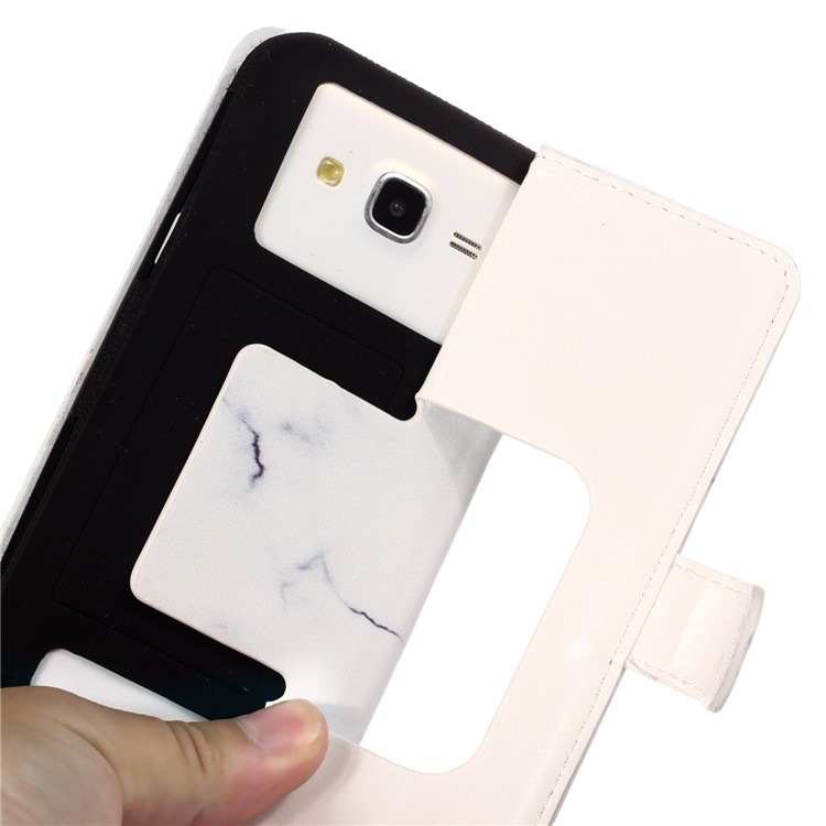 White Marble - Universal Pattern Printing Leather Wallet Mobile Phone Case for iPhone 8/LG K3 (2017)-5