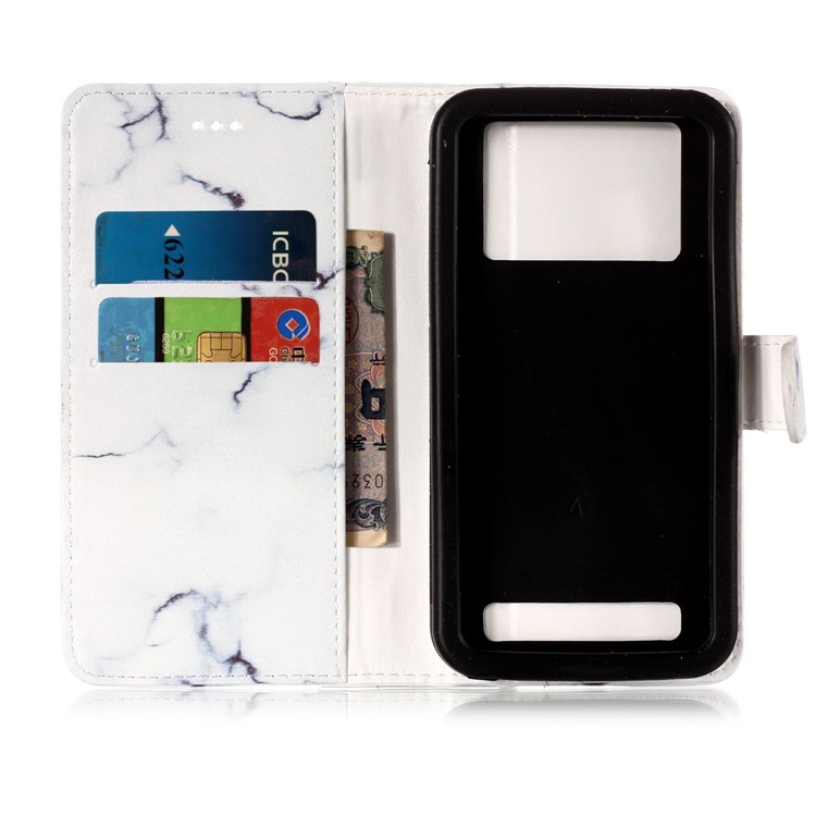 White Marble - Universal Pattern Printing Leather Wallet Mobile Phone Case for iPhone 8/LG K3 (2017)-8