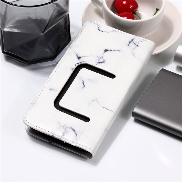 White Marble - Universal Pattern Printing Leather Wallet Mobile Phone Case for iPhone 8/LG K3 (2017)-9
