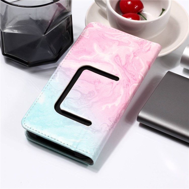 Blue and Rose Lava - Universal Pattern Printing Leather Wallet Mobile Phone Case for iPhone 8/LG K3 (2017)-10