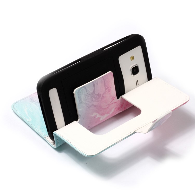 Blue and Rose Lava - Universal Pattern Printing Leather Wallet Mobile Phone Case for iPhone 8/LG K3 (2017)-5
