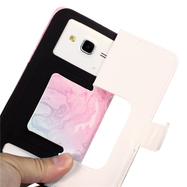 Blue and Rose Lava - Universal Pattern Printing Leather Wallet Mobile Phone Case for iPhone 8/LG K3 (2017)-6
