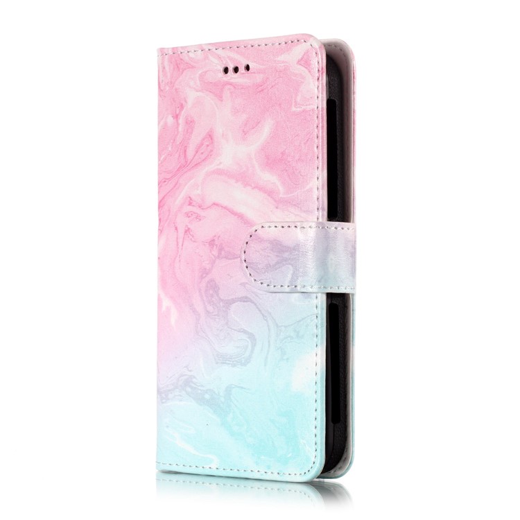 Blue and Rose Lava - Universal Pattern Printing Leather Wallet Mobile Phone Case for iPhone 8/LG K3 (2017)-7