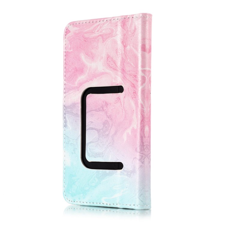 Blue and Rose Lava - Universal Pattern Printing Leather Wallet Mobile Phone Case for iPhone 8/LG K3 (2017)-8