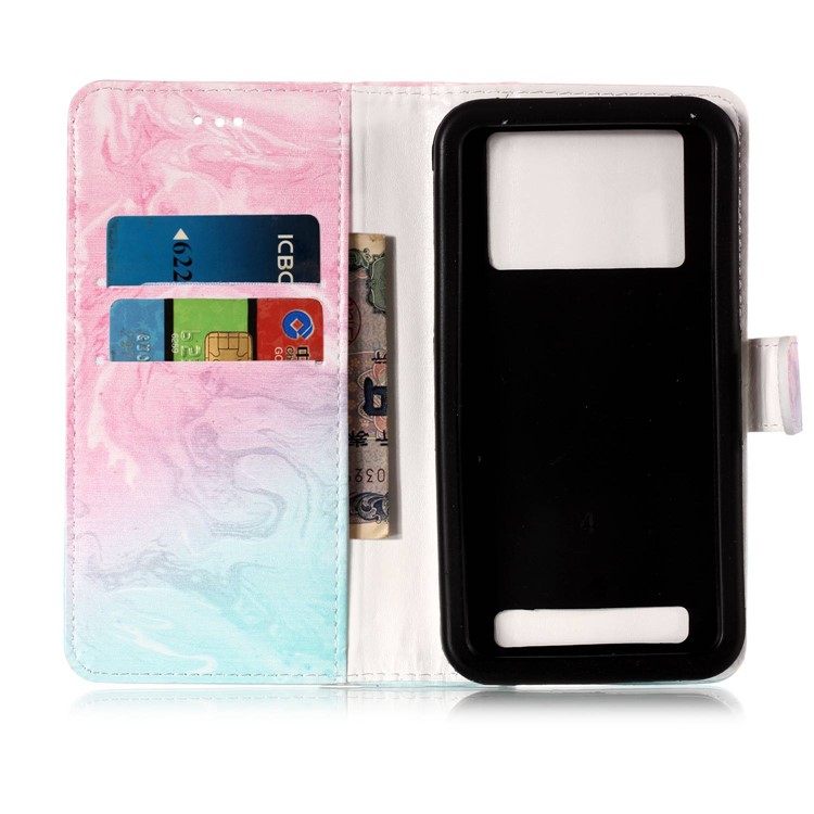 Blue and Rose Lava - Universal Pattern Printing Leather Wallet Mobile Phone Case for iPhone 8/LG K3 (2017)-9