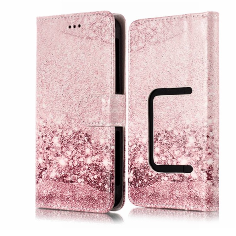 Lentejuelas Brillantes - Funda Universal Para Celular Con Estampado De Cuero Para LG K8 (2018) / Galaxy J3 (2018)-2