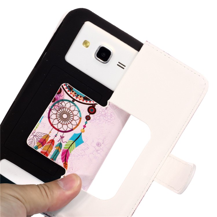 Dream Catcher and Owl - Embossed Patterned Leather Universal Wallet Phone Shell for iPhone 4s/Sony Xperia E-10