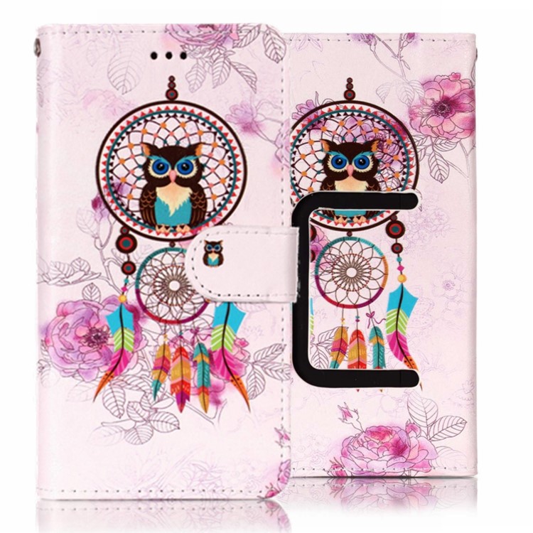 Dream Catcher and Owl - Embossed Patterned Leather Universal Wallet Phone Shell for iPhone 4s/Sony Xperia E-2