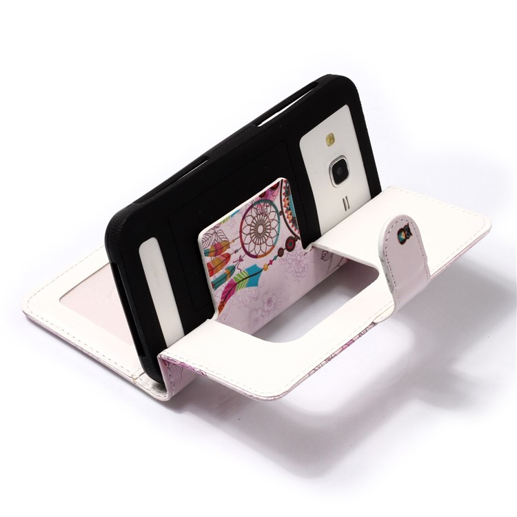 Dream Catcher and Owl - Embossed Patterned Leather Universal Wallet Phone Shell for iPhone 4s/Sony Xperia E-9