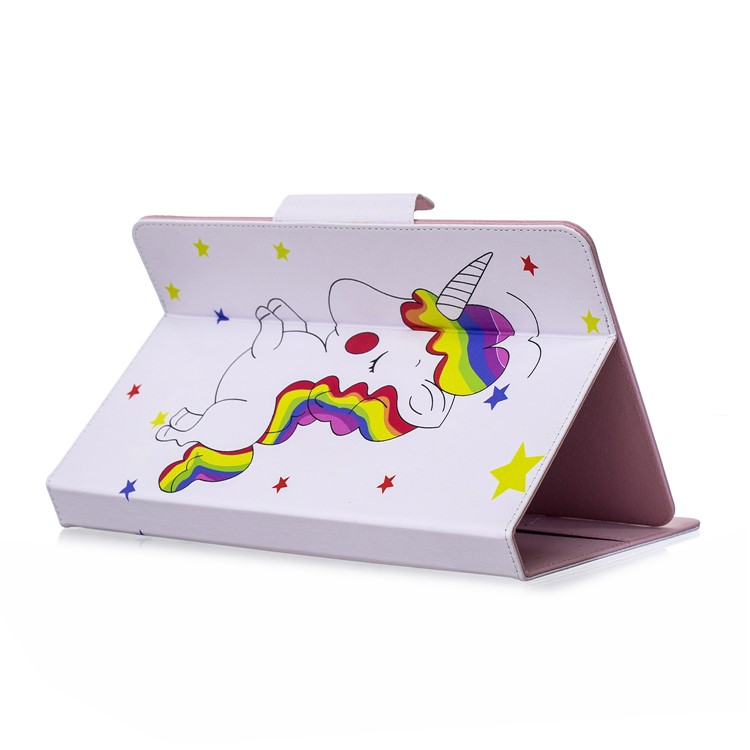 Musterdruck Universal-Leder-Etui Für 10-Zoll-Tablet-PC - Einhörner Und Sterne-4